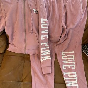 Victoria’s Secret PINK XS/S sweatpants and zip up hoodie jogger set